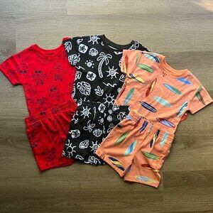 2T Wonder Nation Toddler Boy Printed Jersey Tees & Shorts 6-Piece Bundle